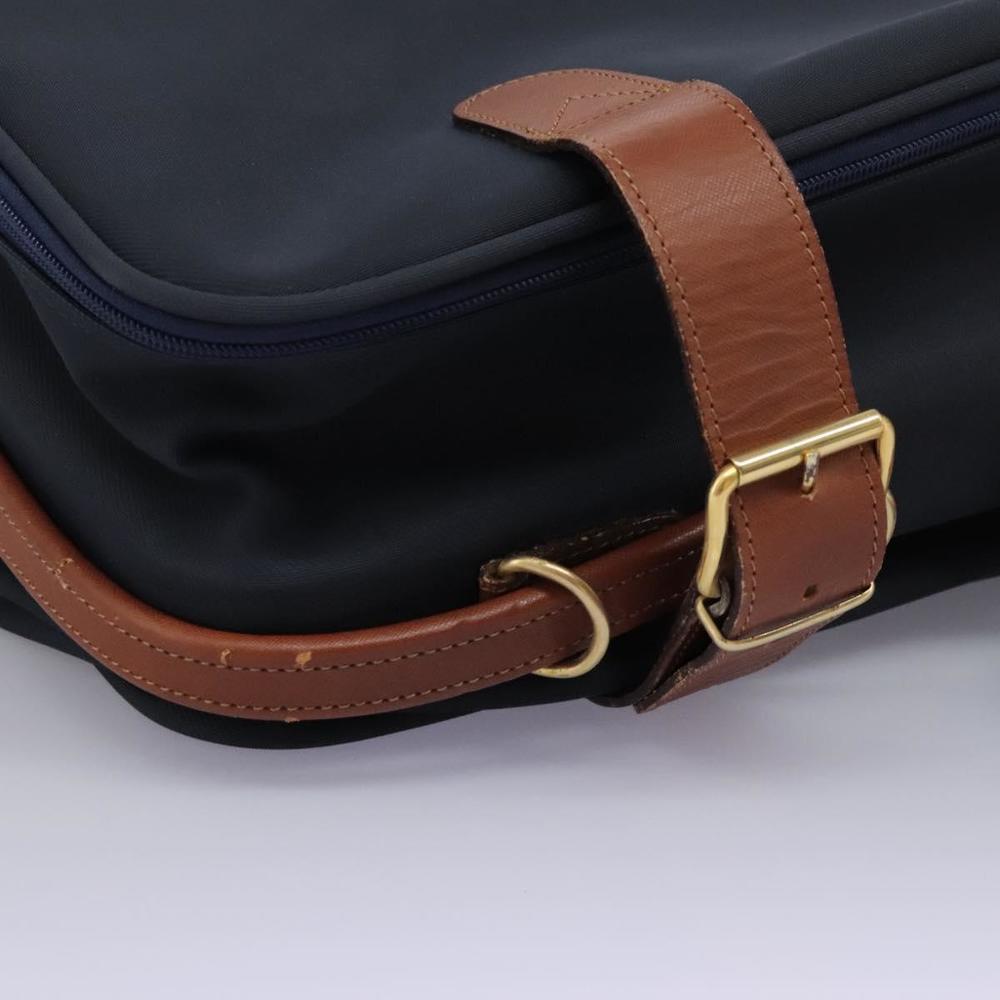 Burberrys Travel Case Boston Bag PVC Navy Brown Auth ti2922 - Picture 7 of 16